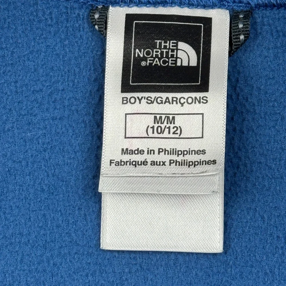 The North Face Jacket Boys Medium 10/12 Blue Fleece Hiking Full Zip Kids Outdoor